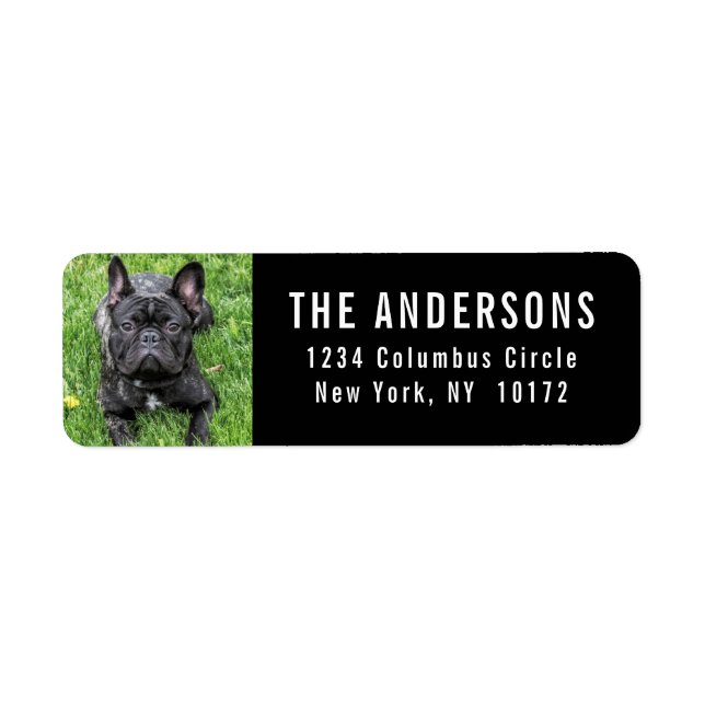 French Bulldog Custom Black Return Address (Vorne)