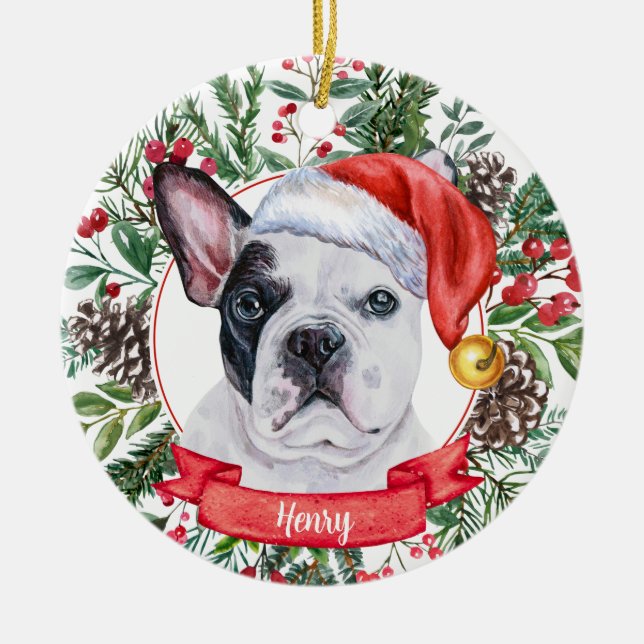 French Bulldog Custom Dog Weihnachtsschmuck (Vorne)