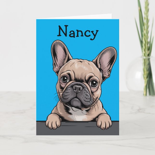 French Bulldog Cute Custom Frenchie Greeting Karte (Vorderseite)