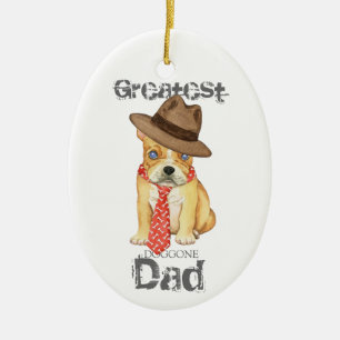French Bulldog Dad Ceramic Ornament