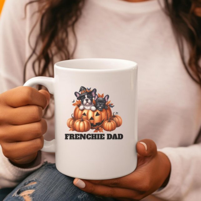 French Bulldog Dad Halloween Pumpkins Kaffeetasse (Von Creator hochgeladen)