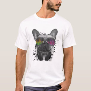 French Bulldog Deejay Cool DJ Dog Lover Frenchie M T-Shirt