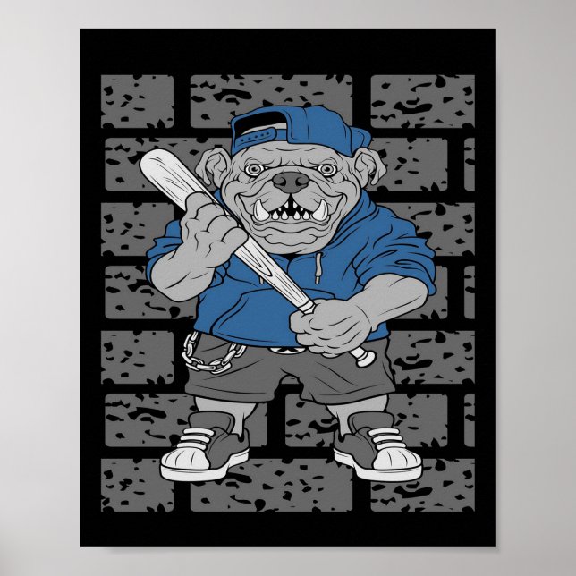 French Bulldog Design | Bulldog Baseball-Geschenk Poster (Vorne)