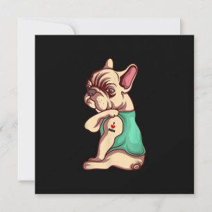 French Bulldog Dog I Love Mom Tattoo Lover Gift Feiertagskarte