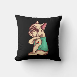 French Bulldog Dog I Love Mom Tattoo Lover Gift Kissen