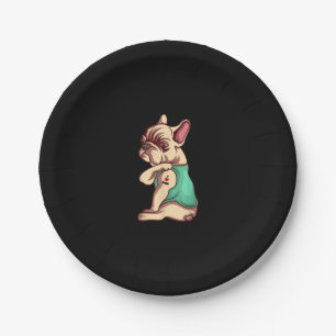 French Bulldog Dog I Love Mom Tattoo Lover Gift Pappteller
