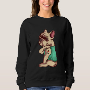 French Bulldog Dog I Love Mom Tattoo Lover Gift Sweatshirt