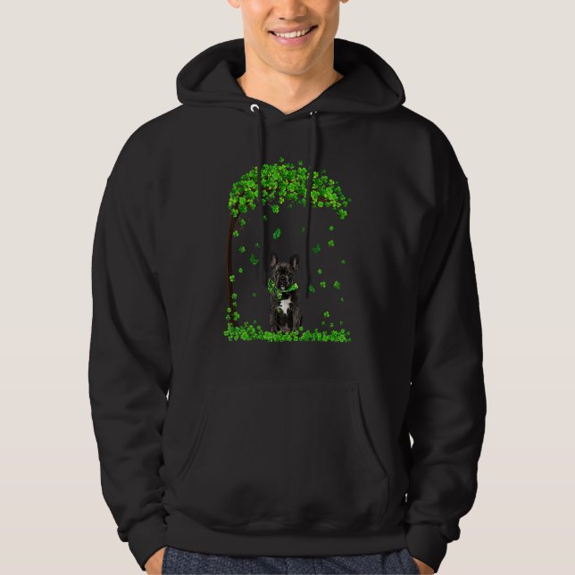 French Bulldog Dog Irish Green Kleeblatt C St Patr Hoodie (Vorderseite)