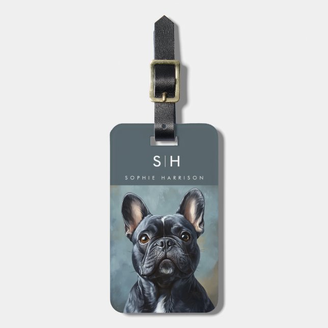 French Bulldog Dog Luggage Tags Gepäckanhänger (Vorderseite vertikal)