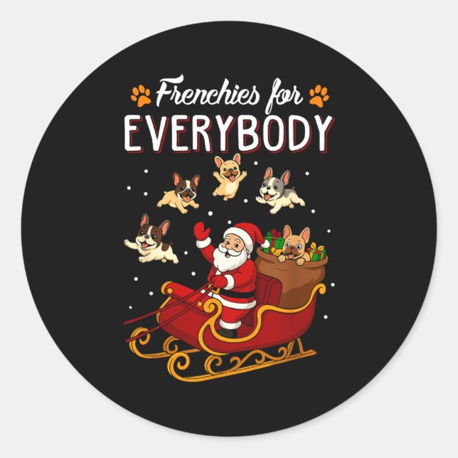 French Bulldog Dog Mom Men Women Kids Funny Christ Runder Aufkleber (Vorderseite)