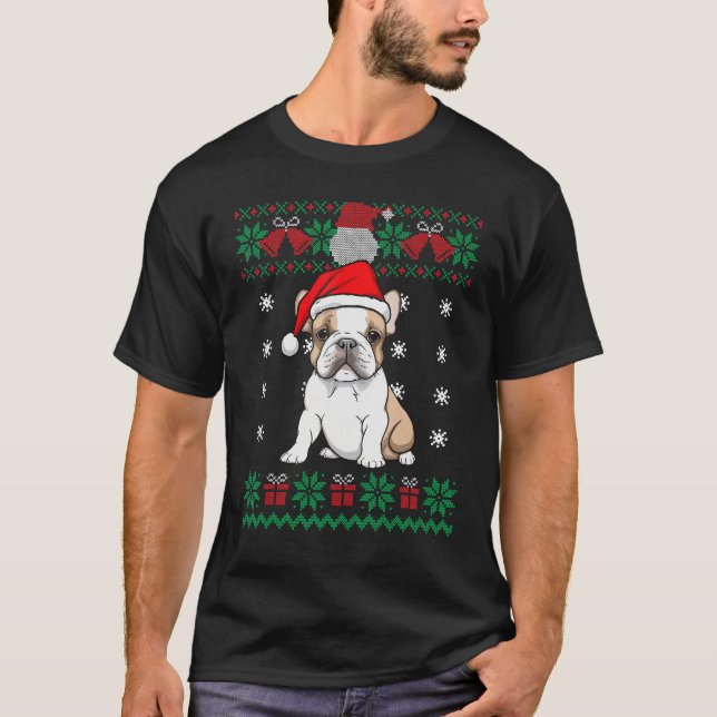 French Bulldog Dog Ugly Sweater Christmas Puppy Do T-Shirt (Vorderseite)