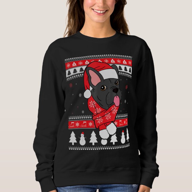 French Bulldog Dog Weihnachten Sweatshirt (Vorderseite)