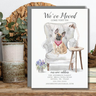 French Bulldog Dog We've Moved Moving Announcement Ankündigung