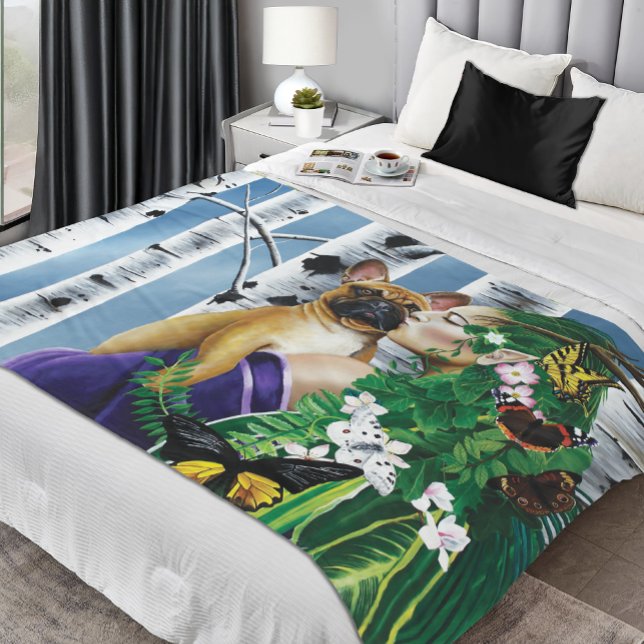 French Bulldog Dryad Fantasy Fleecedecke (Von Creator hochgeladen)