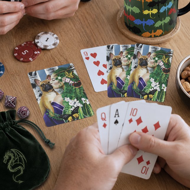 French Bulldog Dryad Fantasy Spielkarten (Von Creator hochgeladen)