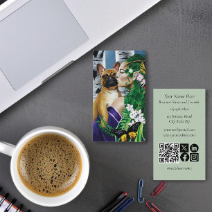French Bulldog Dryad Fantasy Visitenkarte