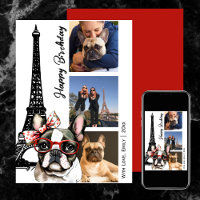 French Bulldog Eiffel Tower Foto Paris Geburtstag