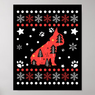 French Bulldog Eigentümer von Christmas Dog Patter Poster