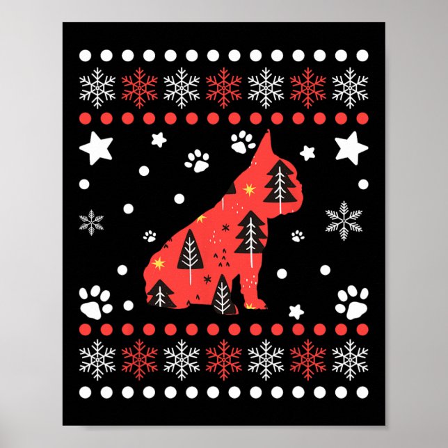 French Bulldog Eigentümer von Christmas Dog Patter Poster (Vorne)