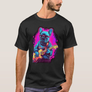 French Bulldog Electric Gitarre Rock Music 8 T-Shirt
