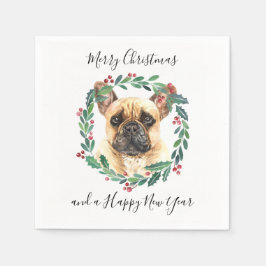 French Bulldog Elegant Dog Frohe Weihnachten Serviette