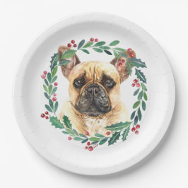 French Bulldog Elegante Dog Weihnachtsfeiertag Pappteller