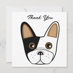 French Bulldog Face Birthday Party Danke Karte
