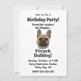 French Bulldog Face Birthday Party Einladung