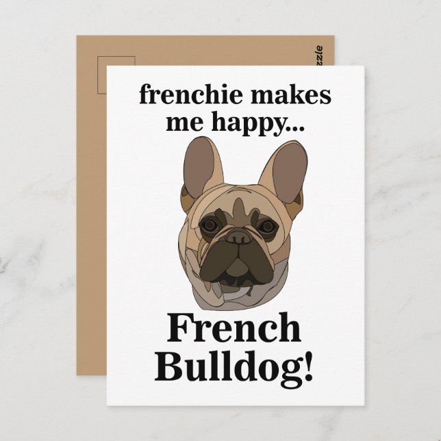 French Bulldog Face Dog Lover Postkarte (Vorne/Hinten)