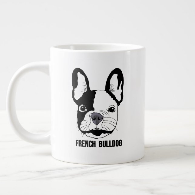 French Bulldog face on  Jumbo-Tasse (Links)