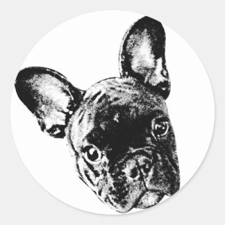 French Bulldog Face Runder Aufkleber