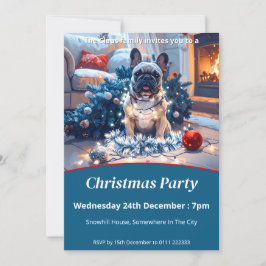 French Bulldog & Fairy Lights Weihnachten Einladung