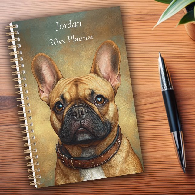French Bulldog Fawn Frenchie Portrait Personalisie Planer (French Bulldog Fawn Frenchie Portrait Personalized Planner)