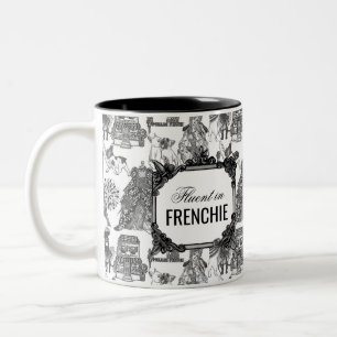 FRENCH BULLDOG Frenchie Black Toile Anpassung Zweifarbige Tasse