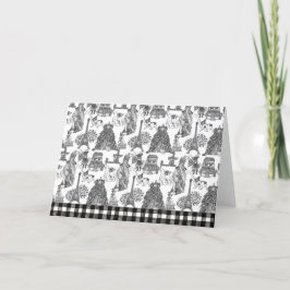 FRENCH BULLDOG Frenchie Black Toile Dankeskarte
