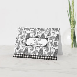 FRENCH BULLDOG Frenchie Black Toile Dankeskarte