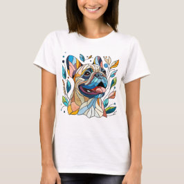 French Bulldog - Frenchie - buntes Mosaik T-Shirt