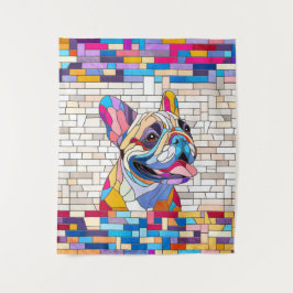 French Bulldog - Frenchie - buntes Mosaik Wandteppich