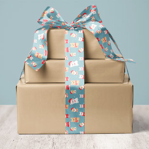 French Bulldog Frenchie Christmas Pattern Satinband