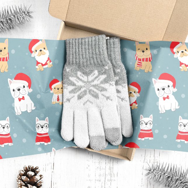 French Bulldog Frenchie Christmas Pattern Seidenpapier (Von Creator hochgeladen)