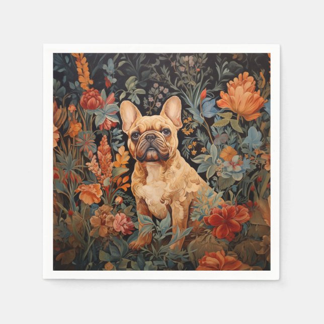 French Bulldog Frenchie Garden Tapestation Geburts Serviette (Vorderseite)