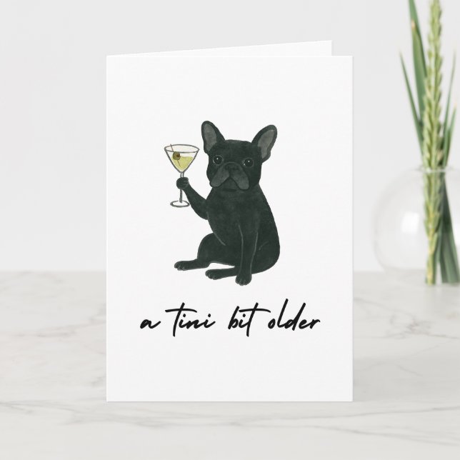 French Bulldog Frenchie Martini Birthday Card Karte (Vorderseite)