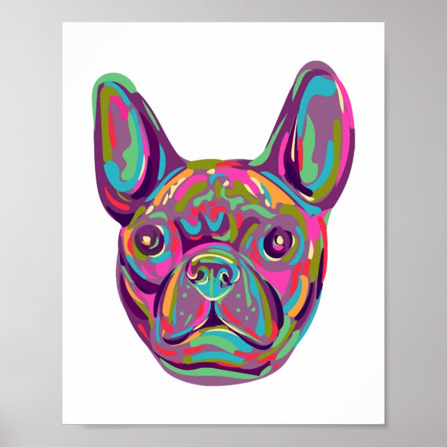 French Bulldog Frenchie Pop Art Poster (Vorne)