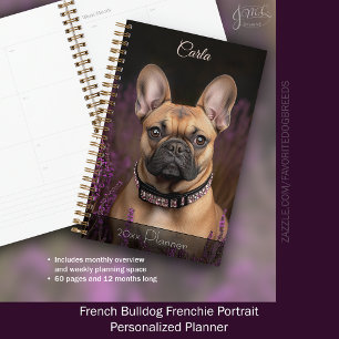 French Bulldog Frenchie Portrait Personalisiert Planer