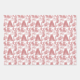 FRENCH BULLDOG Frenchie Red Toile Geschenkpapier Set
