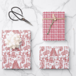 FRENCH BULLDOG Frenchie Red Toile Geschenkpapier Set
