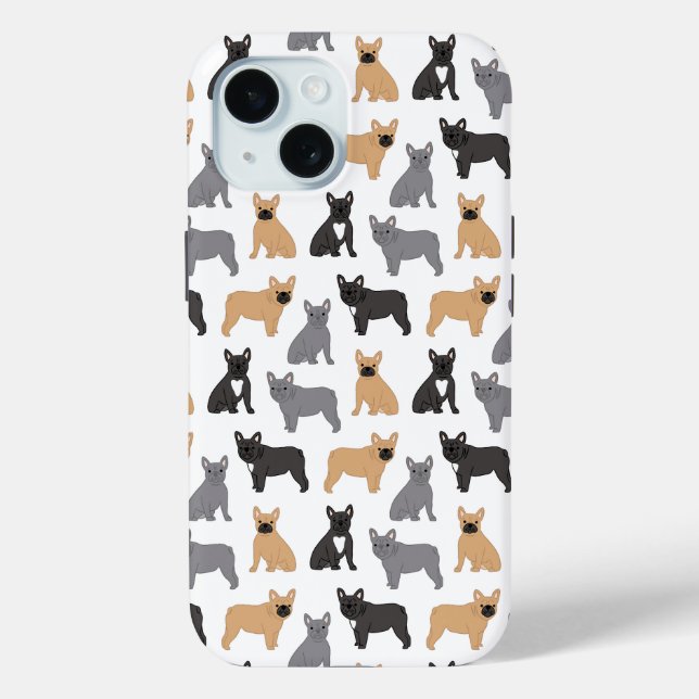 French Bulldog Frenchies - Wählen Sie Ihre Farbe Case-Mate iPhone Hülle (Rückseite)