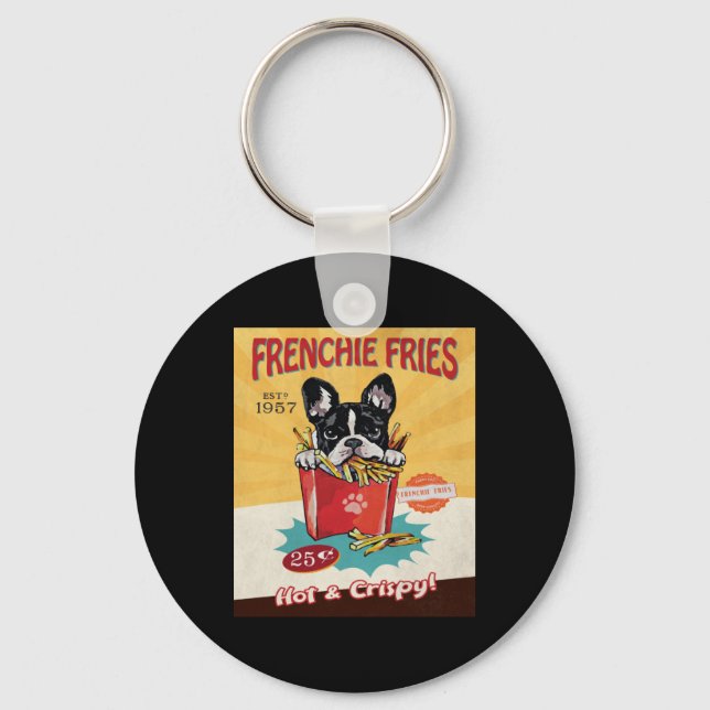 French Bulldog Fries Schlüsselanhänger (Vorderseite)