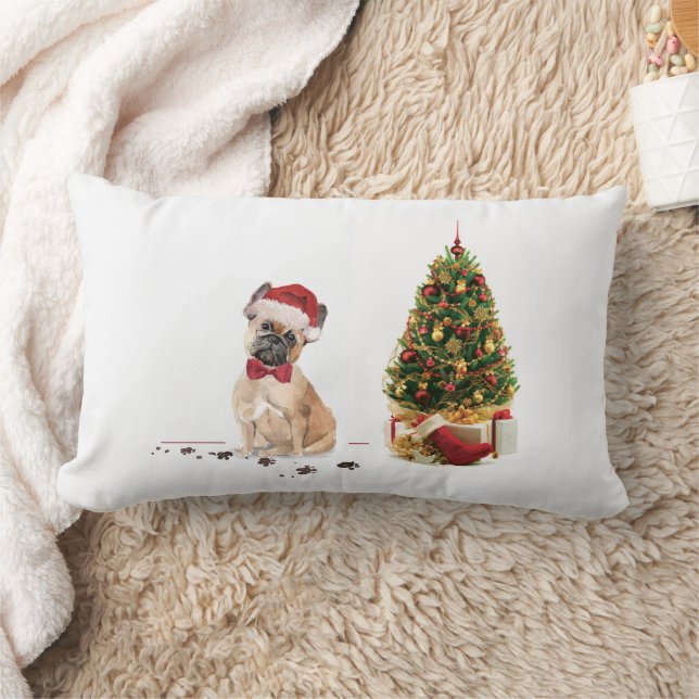 French Bulldog Funny Christmas Dog mit Baum Lendenkissen (Decke)