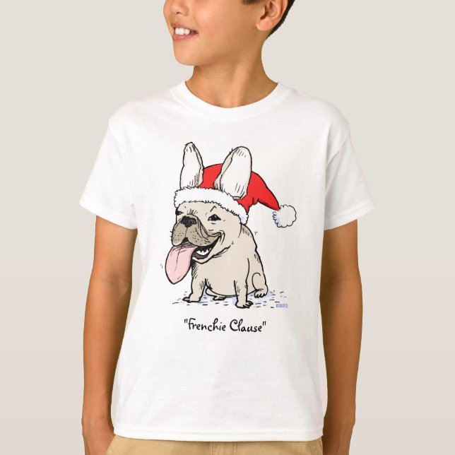 French Bulldog Funny Frenchie Dog Santa Clause T-Shirt (Vorderseite)